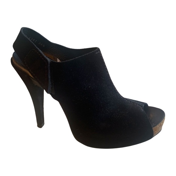 PEDRO GARCIA black open toe platform sling back stiletto sandals. 8.5 - Picture 2 of 8